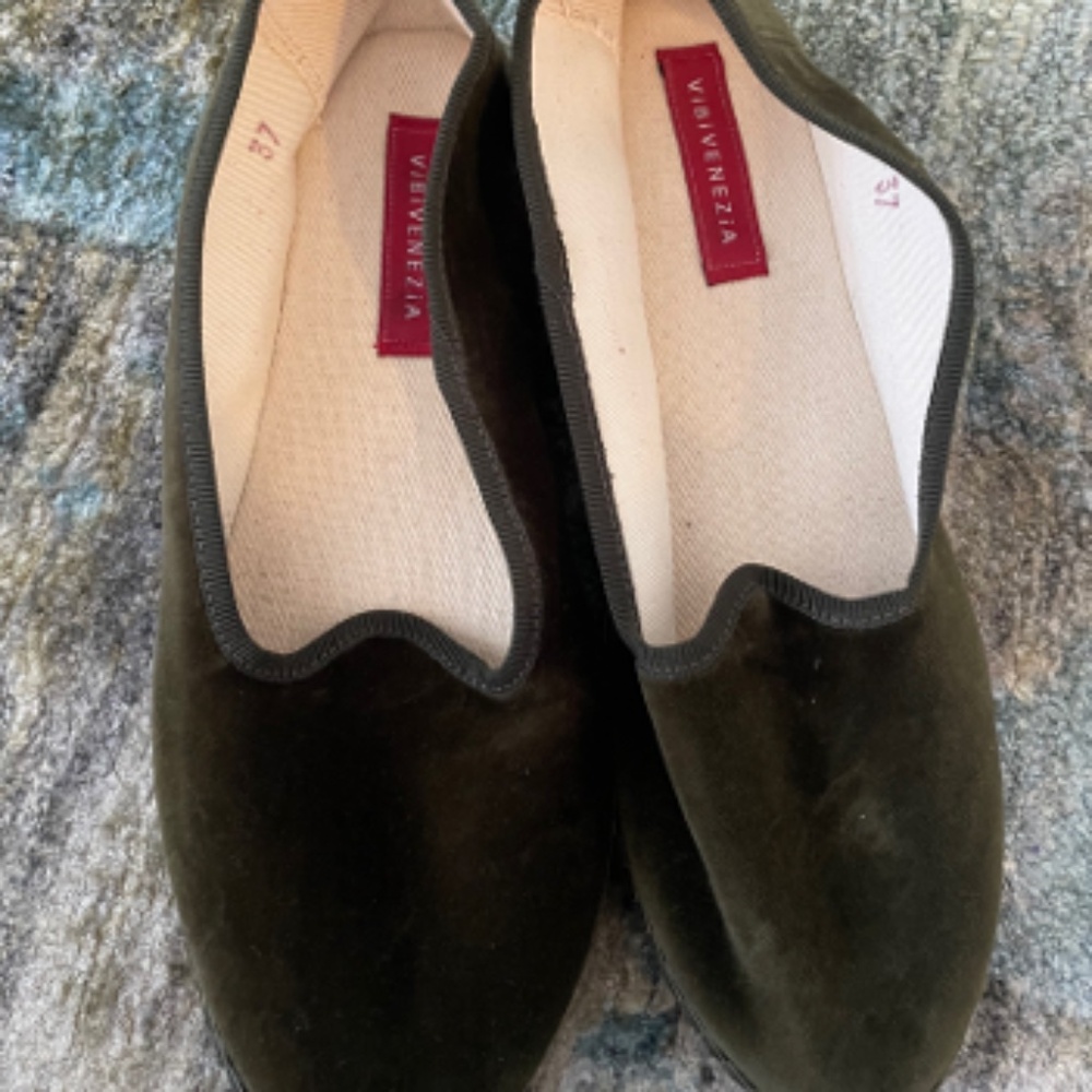 Green Velvet Friulana Venetian Slippers